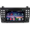 Erisin 7 pollici 8-Core 4GB+64GB Android 14 Autoradio Bluetooth GPS Navigatore per Mercedes Classe SLK R171 W171 Supporta CarPlay Android Auto DSP WiFi DAB+ USB OBD2 FM CD Player TPMS Schermo tattile