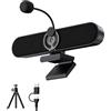 Inwa Altoparlante PC con 2K Webcam e Mic, Casse per Monitor con Morsetto | W/90° FOV, Otturatore per la privacy, Microfono staccabile, Treppiede regolabile, Suono stereo, USB Plug & Play