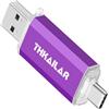 THKAILAR Chiavetta USB C da 256 GB, Dual Type-C + USB A 2 in 1 Thumb Drive per telefoni Android, tablet, Mac Air, PC, iPhone 15/16/17 - Archiviazione dati esterna e backup
