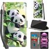 PHINIENLAND Cover per Xiaomi Redmi Note 12 Pro 5G custodia portafoglio Pandas | 3 scomparti carte, 1 tasca banconote, Chiusura magnetica, Supporto, Pelle PU flip cover per Xiaomi Poco X5 Pro