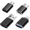 Puiseno Set di 4 adattatori USB a Type-C, adattatore MicroUSB a Type-C, compatibile con MacBook Pro, Sam-sung Galaxy, telefono cellulare, PC