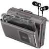 KLIM K8 Cassette Player Lettore Audio, Registratore, Radio AM FM | Microfono e Altoparlante Integrati, Jack per Cuffie, Riproduzione e Registrazione, Portalo Ovunque - Cenere