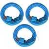 i! - 3 x 20 cm Premium Nylon prolunga USB - Spina A su presa A - blu turchese