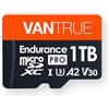 VANTRUE 1TB Scheda di memoria microSD, UHS-I U3 4 K, con adattatore, compatibile con Dashcam, smartphone, tablet, Action Camera e telecamera di sorveglianza (1T)