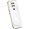 RankOne La Custodia del Telefono è Adatta per Redmi Note 9 (4G) (6.53 Inches), Case per Cellulare in Silicone con Telaio Galvanico - Bianco