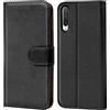 Verco custodia per Xiaomi Mi A3, Case per Xiaomi Mi A3 Cover PU Pelle Portafoglio Protettiva, Nero