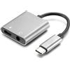 POWERQ Adattatore USB-C a Jack Cuffie 3.5 mm 2-in-1 AUX con Ricarica Rapida - Compatibile con Galaxy, Note e altri