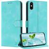 ZONNAVI Cover per iPhone X/iPhone XS, [Blocco RFID] Custodia a Libro in Pelle con Porta Carte, Flip Case Portafoglio Antiurto Cover per iPhone X/iPhone XS (Verde Menta)