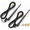 YAMIQUI 2Pcs Antenna WiFi, 2.4GHz 5GHz Bi-banda 9dBi RP SMA Maschio Base Magnetica | 6 DBI Antenne WLAN à Gain de Signal LTE Etanche pour routeurs, caméras IP, camping-cars, IoT, 3m