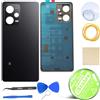 iStable Vetro Posteriore Scocca Compatibile con Xiaomi Redmi Note 12 PRO 5G Back Cover Copri Imposta Nero