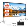 EMART Telo Proiettore di Proiezione 150 Pollici 16:9 4K HD con Set Supporto