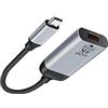 JSER Cavo adattatore USB-C USB 3.1 Type C Host a Mini DisplayPort DP per display HDTV 4K con custodia argentata per laptop e telefoni.