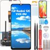 YHX-OU 6.71'' Display LCD Nero per Xiaomi Redmi 12C 22120RN86G, 22120RN86I, 22126RN91Y, 2212ARNC4L LCD Schermo Touch Screen Digitizer Assemblea E Strumenti di Installazione + Vetro temperato