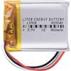 Liter energy battery Batteria a 3 cavi 303040 LiPo 3.7V 450mAh 1.665Wh 1S 5C Liter Energy Battery Ricaricabile con PCM termistore NTC Smartwatch Elettronica - Non adatto per Radiocomando 42x30x3mm (3P|450mAh|303040)