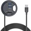 NGFF Hub USB 3.0 Multi 5Gbps per SD TF USB-C 2 porte USB 60mm Passacavo da scrivania Splitter Dock Station Lettore di schede Micro-SD per scrivania e laptop