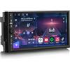 GONFEN Qualcomm 8-Core 8GB RAM+128GB ROM Universal Android 14 Autoradio GPS Navigatore 7 pollici Schermo IPS 2 Din Supporto Bluetooth 5.1 CarPlay senza fili Android Auto WiFi 4G DSP FM RDS DAB+ USB OBD2