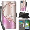 PHINIENLAND Cover per Motorola Moto E13 custodia portafoglio Rosa | 3 scomparti carte, 1 tasca banconote, Chiusura magnetica, Supporto, Pelle PU flip cover per Moto E13