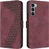 OKZone Cover per Motorola Moto G200 5G/Edge S30, Custodia in PU Pelle per Motorola Moto G200 5G/Edge S30, Custodia a Libro Folio Portafoglio con Chiusura Magnetica Wallet Case Flip Cover (Rosso)
