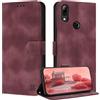 ZONNAVI Cover per Huawei P Smart 2019, [Blocco RFID] Custodia a Libro in Pelle con Porta Carte, Flip Case Portafoglio Antiurto Cover per Huawei P Smart 2019 (Rosso vino)