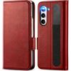 Verco Custodia a portafoglio per Samsung Galaxy Z Fold 6, con scomparto per | Custodia a libro con protezione RFID, pieghevole, funzione leggio, chiusura magnetica, scomparti per carte di credito