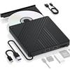 LLMHHKYK Unità Blu-ray esterna ultraportatile 5 in 1: masterizzatore DVD/CD USB 3.0 e USB-C, lettore BD con due porte USB-A e lettori di schede SD/TF, compatibilità senza soluzione di continuità per laptop/PC