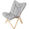 HOMECALL Folding Garden Chair bamboo tube Cationic polyester with cushion