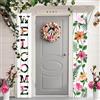 Frienda 2 striscioni floreali primaverili di benvenuto per portico estivo da appendere alla porta d'ingresso, per porte d'ingresso, esterni, stagionali, vacanze, matrimoni, cortile, decorazione per