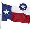Homissor Bandiera del Texas, 1,2 x 1,8 m, strisce ricamate a stelle cucite, per esterni, in nylon Oxford 210D, colori vivaci, intestazione in tela, occhielli in ottone e 4 cuciture orlate con bandiera degli