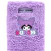 Mr. Wonderful - Quaderno A6 In Peluche Hello Kitty - Kuromi - Quaderno Rivestito In Peluche A Pelo Lungo Con Kuromi Come Protagonista Della Copertina E 160 Pagine Bianche All'Interno