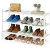 SONGMICS Scarpiera in Bambù, 3 Ripiani, Impilabile, Slim, Scaffale per Ingresso Soggiorno Camera da Letto Garage, per 12-16 Paia di Scarpe, 25 x 70 x 51,5 cm, Bianco LBS053WZ01