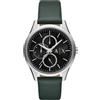Armani Exchange Orologio Analogico al Quarzo Uomo con Cinturino in Pelle AX1883, Verde