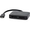 Nedis Adattatore USB-C - USB 3.2 Gen 1 - Spina USB-C - 2 X Displayport Female - 4K@60Hz - 0,20 m - Rotondo - Nichelato - PVC - Nero - Scatola