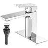 GENBONS Rubinetto da bagno cromato Rubinetto monocomando per lavabo da bagno con scarico pop-up e linee di alimentazione del rubinetto per camper rubinetto per nave rubinetto miscelatore per lavabo