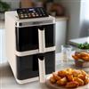 M mimotec -Friggitrice ad Aria Double Tech, 11,6L con 2 Cestelli da 5,8L, 3000W, 10 Programmi, 40-200°C, Disidratazione, Luce Interna, Parti Lavabili