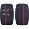 Gianto Cover Chiave Compatibile con Land Rover Range Rover Sport Evoque LR4 Freelander Discovery, Guscio di Silicone Gomma per Telecomando Auto, Antiscivolo, Nero con Inserti Rossi
