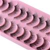 HICOCU Ciglia finte con fascia trasparente, volume russo, 10 paia di ciglia finte naturali Wispy D Curly sembrano estensioni (HTZK130)