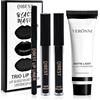 OPEIXSAYKOC 3PCS Nero Opaco Rossetto Liquido,Lip Liner,Fondotinta bianco,Trucco Gotico