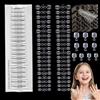 Willaudy 240 pezzi 6 fogli di 10 misure opache, corte, trasparenti, a pressione, unghie per bambini