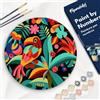 Figured'Art Dipingere con i Numeri su Disco di Legno da 30 cm - Paint by Numbers, Tucano astratto, Passatempo per Adulti, Kit Completo, Hobby Creativi - Quadri fai da te