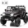 Garvee Auto Jeep Elettrica Per Bambini 12V, Cintura Di Sicurezza, Nero | Telecomando, 3-6 Anni, Batteria 4,5Ah, Velocità Regolabili, Musica Wireless, Luci LED