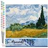 Figured'Art Dipingere con i Numeri - Paint by Numbers Van Gogh - Il Paradiso, Passatempo per Adulti, Kit Completo, Hobby Creativi - Quadri fai da te 40x50cm senza cornice