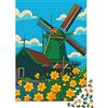 UVTMWVTCUSIQ Mulino a Vento Olandese Puzzle 1000 Pezzi Carta per Adulti Campo di Fiori Primaverili Gioco di Puzzle 1000 Pezzi Relax Decorazione Casa 38x26cm/1000pcs