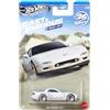 Hot Wheels - 1995 Mazda RX7-2/5 Fast and The Furious Race Off Silver Series 2026-1:64 - Modellino di auto JDM con licenza - JDM HKS - Bianco Blu - Mattel JKX16