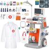 deAO Valigetta Dottore Bambini | Set Medico Giocattolo con Luci & ECG Carrello Medico per Giochi di Ruolo Regalo per Bambini e Bambine