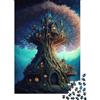 UVTMWVTCUSIQ Casa sullAlbero Magica Puzzle 1000 Pezzi Gioco di Puzzle 1000 Pezzi Scena Notturna da Sogno Carta Adulti Relax Decorazione Regalo Famiglia 38x26cm/1000pcs
