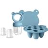 GreenBliss Ciuccio Frutta Neonati - Dispenser per alimenti per bambini in silicone e gelato per latte materno sul vassoio per il congelatore per bambini durante la dentizione e l'auto-alimentazione
