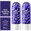 Generic 2 compresse sbiancanti per lo sbiancamento dei denti, compresse viola con estratto di uva di xilitolo al sapore di menta fresca, compresse di dentifricio masticabili per l'igiene orale quotidiana