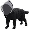Generisch Set impermeabile per cani con giacca impermeabile, stivali resistenti, pratica tuta per passeggiate attive (nero, XL)