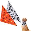 WUSJCOF 2Pezzi Bandana Regolabile per Cani a Forma di Triangolo con Motivo Strega e Zucca, Costume di Halloween per Cani Piccoli, Medi e Grandi
