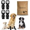 KATLKIU Set di 4 Calzini Antiscivolo per Cani con Cinturino Regolabile - Protezione Zampe in Cotone Morbido, Antigraffio, per Cani Piccoli e Grandi, Interni ed Esterni (Nero, L)